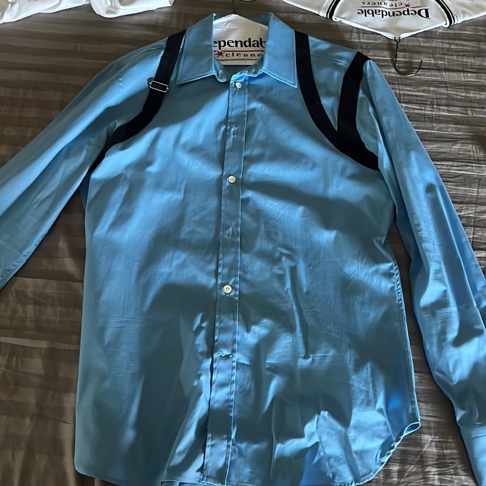 Alexander McQueen button up neck is size 16